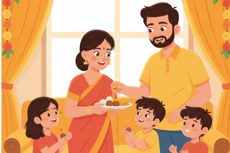 family celebrating the sankrantri