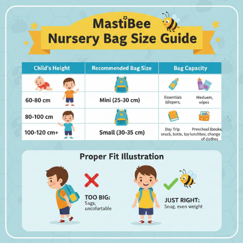 Nursery bag size guide - how to choose right school bag size