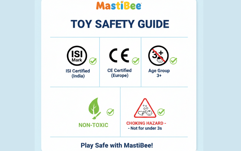 Safe toys for toddlers guide - toy safety certifications India
