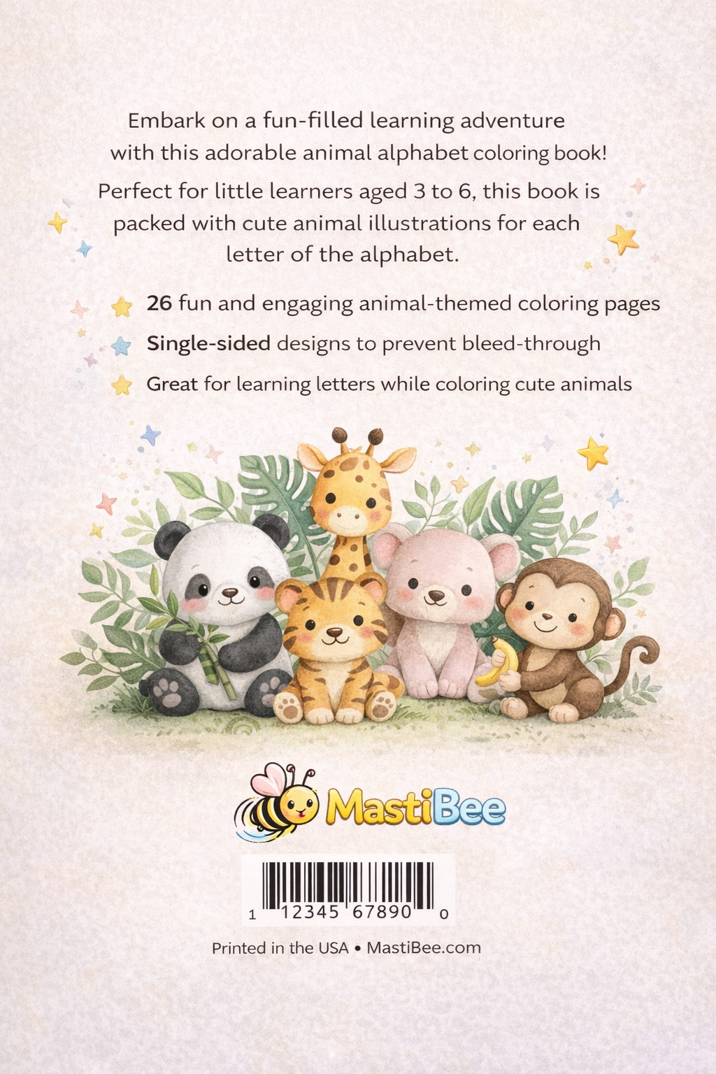 Animal Alphabet Coloring Book for Kids (A–Z) – Printable PDF - Image 2