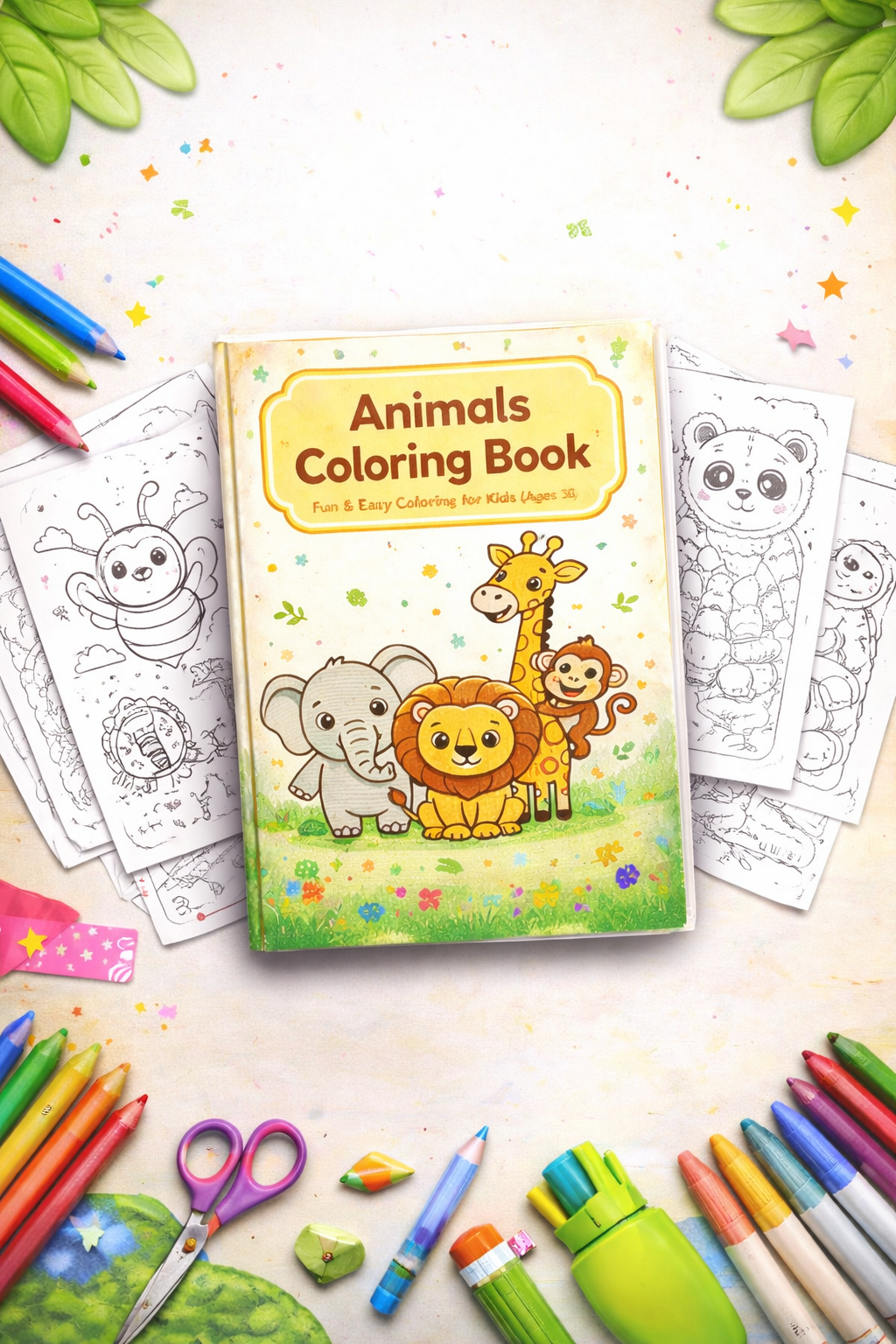 Animals Coloring book for kids -PDF