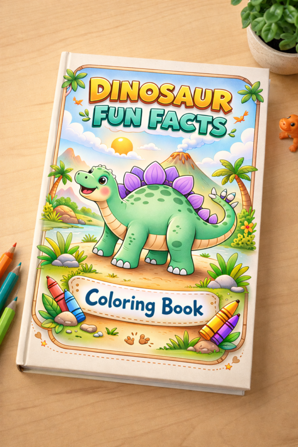 Dinosaur Fun Facts Coloring Book for Kids