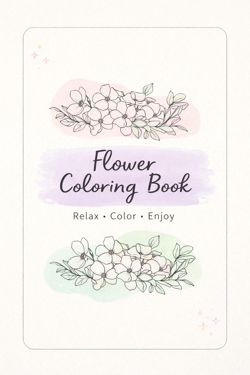Flower Coloring Book – Relax, Color & Enjoy (Printable PDF) - Image 2