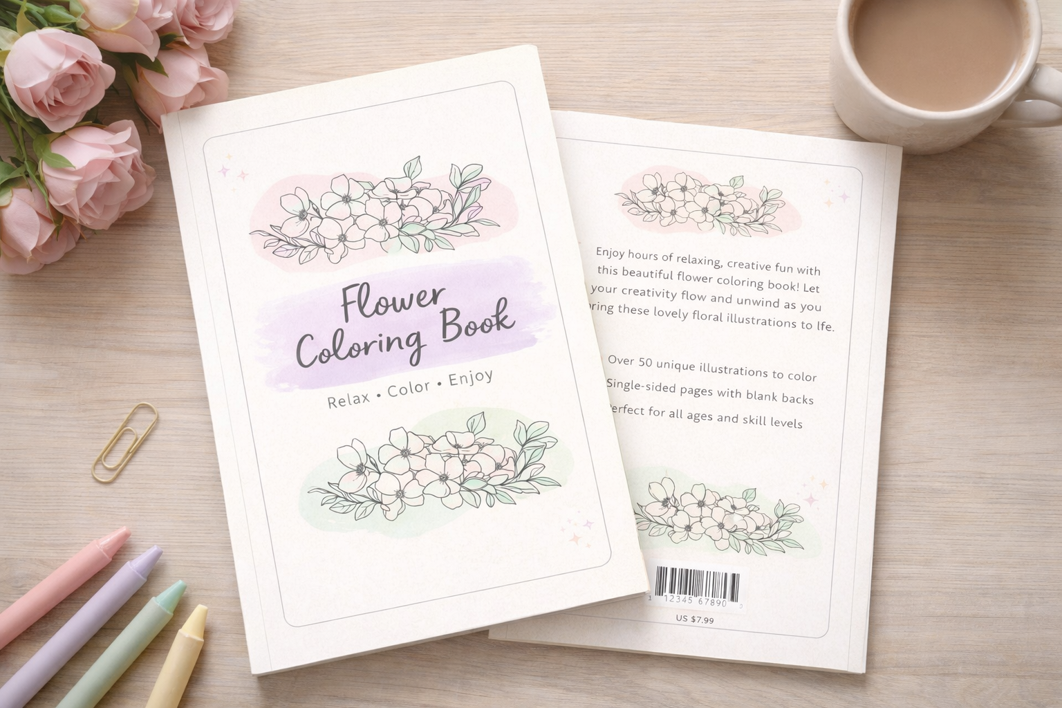 Flower Coloring Book – Relax, Color & Enjoy (Printable PDF)