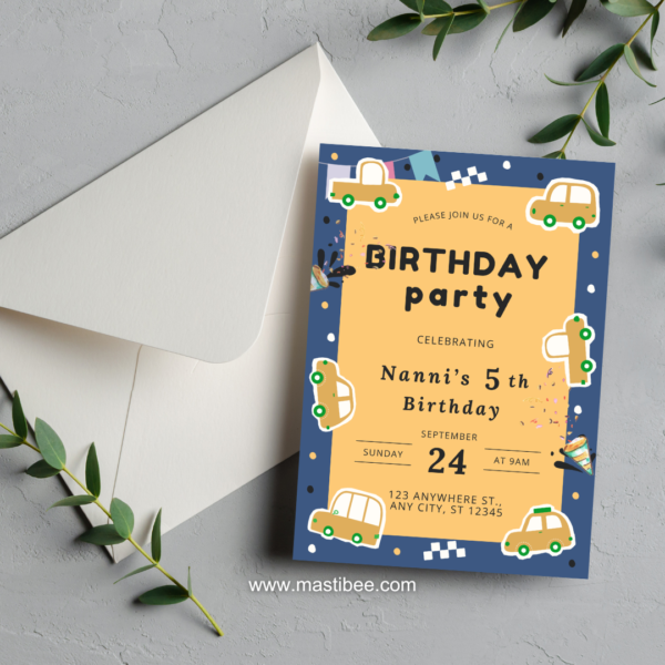Cars Birthday Invitation Template