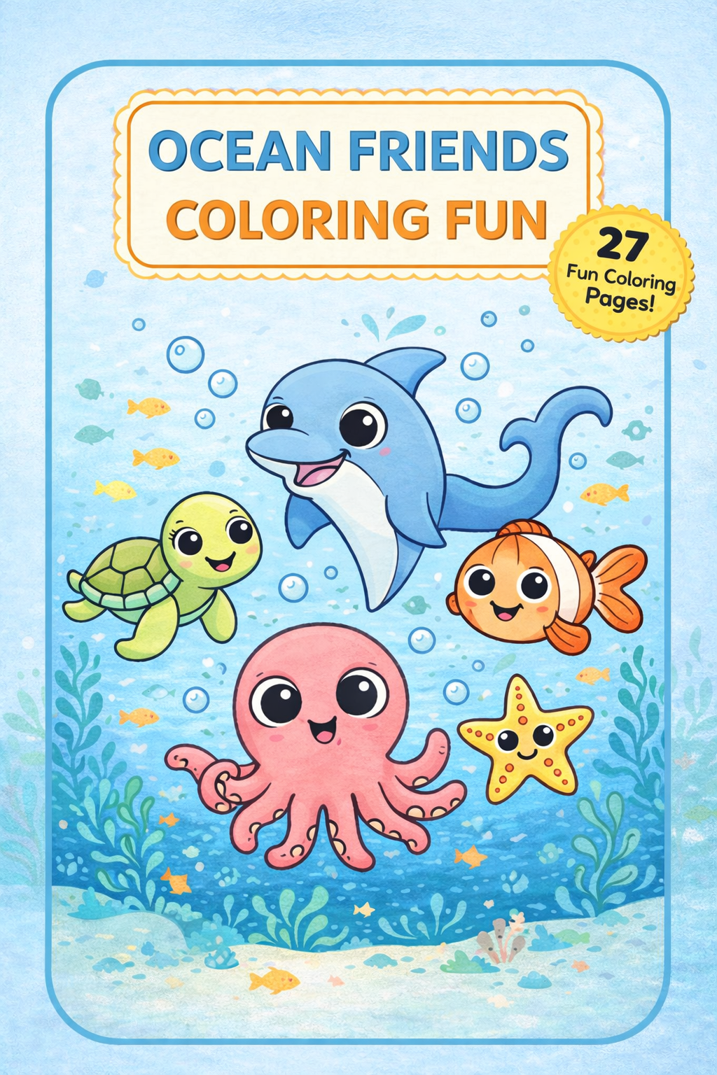 Ocean Friends Coloring Book for Kids – Printable PDF - Image 2