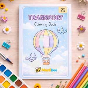 Transport Coloring Book for Kids (Ages 3–6) – Printable PDF