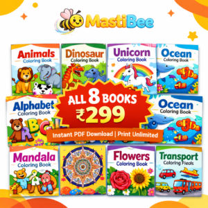 mastibee 8 coloring books bundle