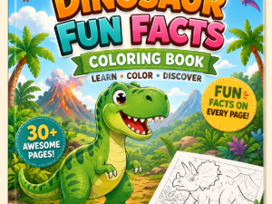 MastiBee Dinosaur Fun Facts Coloring Book cover